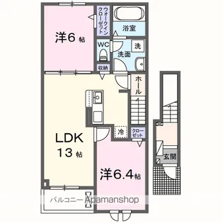 ヴィラ ロータス B【2階】の間取り