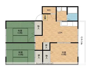 レトア東佐野【A103号室】の間取り