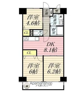 ライオンズマンションさがみ野【4階】の間取り