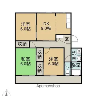 コーポラス弥生【3階】の間取り