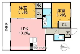 シャーメゾン中久万 A【1階】の間取り