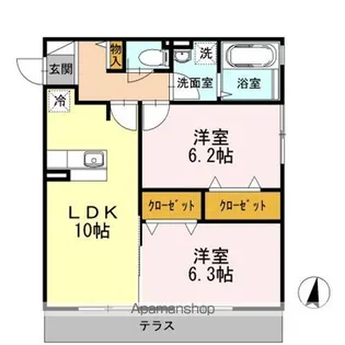 ドルチェ伊勢町【1階】の間取り