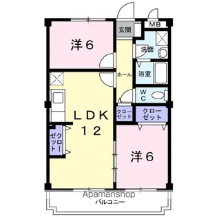サンハイム梓【1階】の間取り