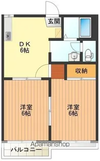 エスティーヌみよし【2階】の間取り
