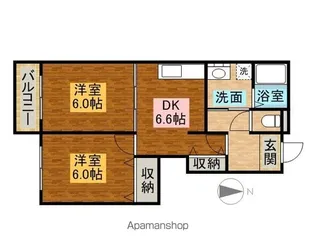 リーブ ホソエC【1階】の間取り