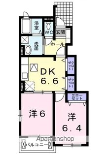 ウエスト ウッド【1階】の間取り