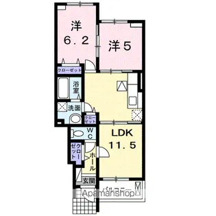 リバーサイドヒルズA【1階】の間取り