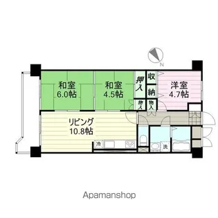 シャンボール第二荒町【5階】の間取り
