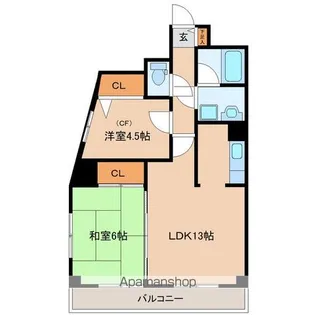 クオーレ白鳥【4階】の間取り