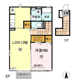 レジデンスOKURA A【2階】の間取り