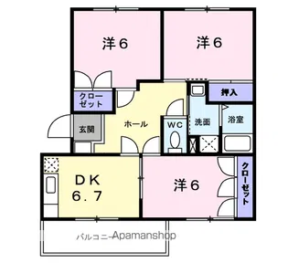 パークヒルズA【2階】の間取り
