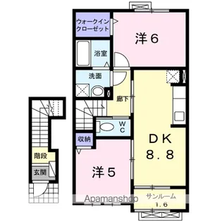 ベレッサ B【2階】の間取り