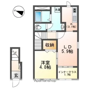 シャトー開成【2階】の間取り