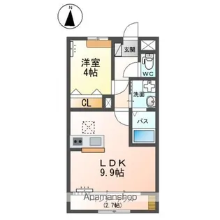 1LDKの間取り画像