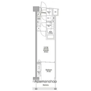 ザ・パークハビオSOHO代々木公園【3階】の間取り
