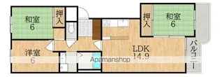 エクセルハイツ第二学園前【3階】の間取り