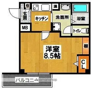 エヌエムスワサントドゥイースト【3D号室】の間取り