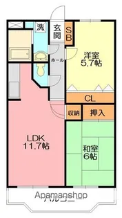 プリメール伊勢原【4階】の間取り