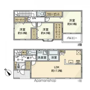 千葉県習志野市津田沼7丁目【一戸建】の間取り