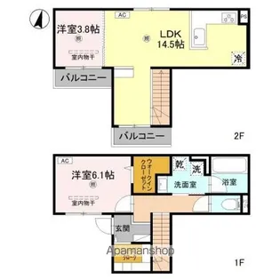 グレイスコート狐島【1階】の間取り