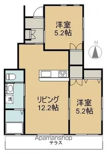 サンライズ下河東【102号室号室】の間取り