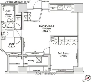 カスタリア目黒かむろ坂【14階】の間取り