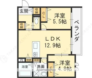 フロレゾン花園【201号室号室】の間取り