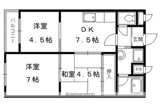 第31長栄コーポきぬもと【307号室】の間取り