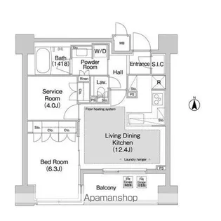コンフォリア赤坂【7階】の間取り