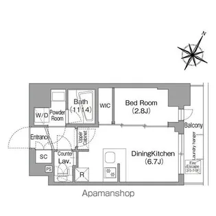 コンフォリア・リヴ新中野SOUTH【8階】の間取り