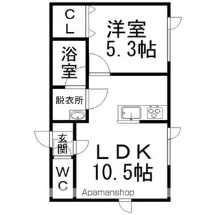 COSMO BULK【2-E号室】の間取り