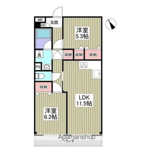 グランドマンション中内出【3階】の間取り