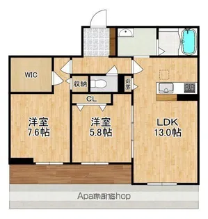 レーヴソレイユ【1階】の間取り