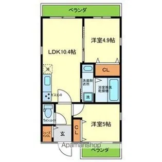 アジャート・K【1階】の間取り