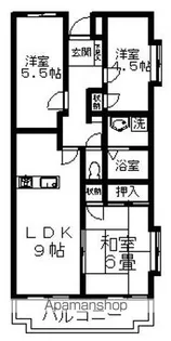 パレスK&Q【312号室】の間取り
