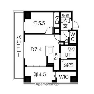 アルファスクエア中島公園【2階】の間取り