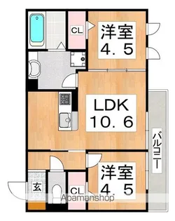 スペランサ(長吉川辺)【302号室】の間取り