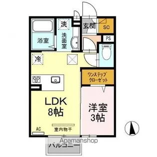 パティーナ(PATINA) B【102号室】の間取り