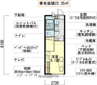 レオパレスプレミール上野【2階】の間取り