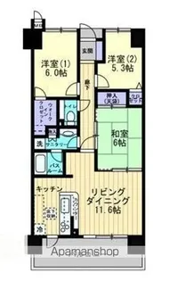 アルファステイツ太田Ⅲ(穴吹HS)【3階】の間取り