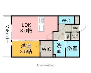 スクエア新富【1階】の間取り