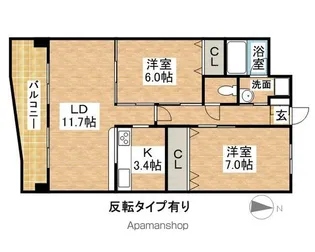 イーストオーク41【3C号室】の間取り