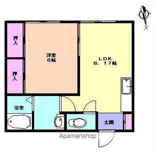 チェリーハイツ釣山【103号室】の間取り