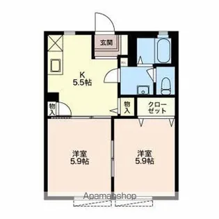パルティータ伝法【103号室】の間取り