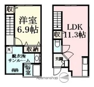 フォーウエルズ【402号室】の間取り
