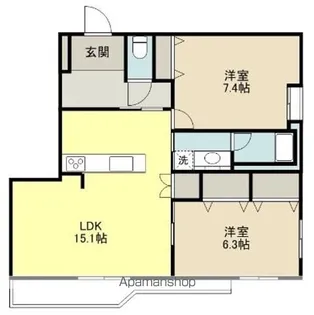 オラシオン大坪町【3階】の間取り