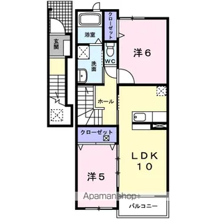 ヴィラ・プリムローズ上力【2階】の間取り