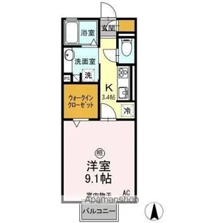 セジュール那加【2階】の間取り