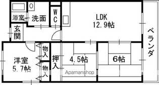 香里ヶ丘Ⅰ番館【3階】の間取り