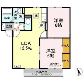 ウエストスクエア B【1階】の間取り